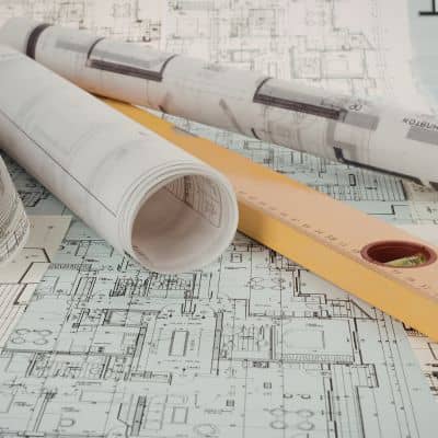 Surveyed site plans and drawings used to document perc test locations and site layout